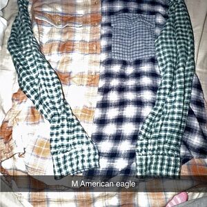 American Eagle Patchwork Flannel Shirt